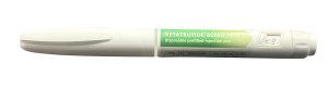 Retatrutide injectiepen met zichtbare doseringsindicator