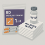Injectieset met 1ml BD Micro-Fine insulinespuiten en alcoholwipes, geschikt voor gebruik met Semaglutide en andere peptiden, te bestellen zonder recept via semaglutidebestellen.com.