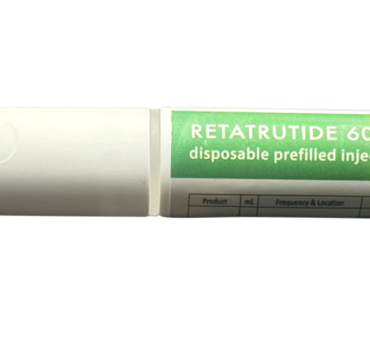 Retatrutide injectiepen met zichtbare doseringsindicator